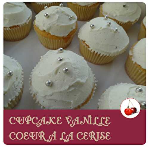 CUPCAKE VANILLE coeur à la cerise