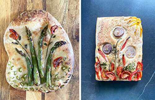 Focaccia garden | Pain jardin décoré avec des herbes et légumes