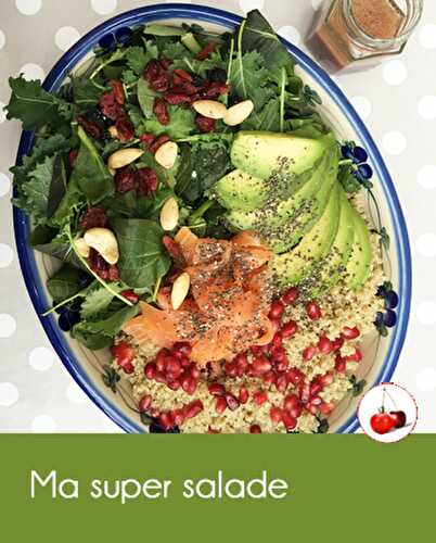 Ma super salade : quinoa, kale, grenade, goji,...