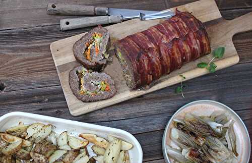 Pain de viande roulé aux légumes et fromage | Une recette en vidéo