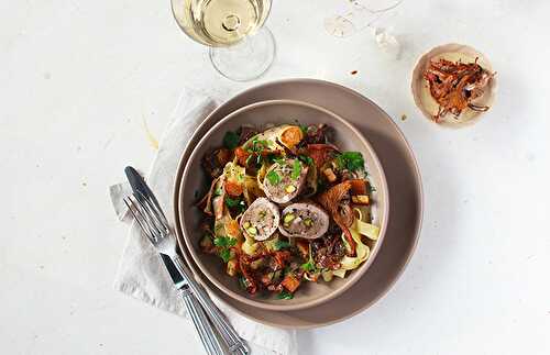 Roulade de veau raffinée sauce aux girolles