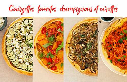 Tarte fine en 4 saisons | Courgettes, tomates, champignons et carottes