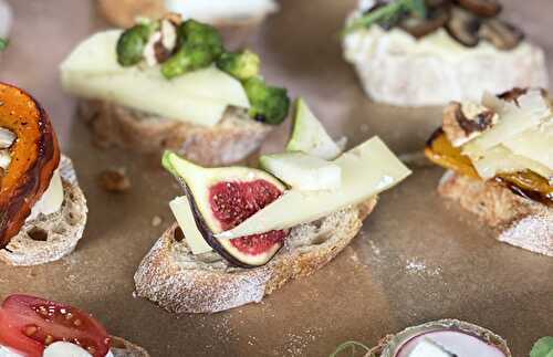 Tartines gourmandes au fromage et légumes de chez nous