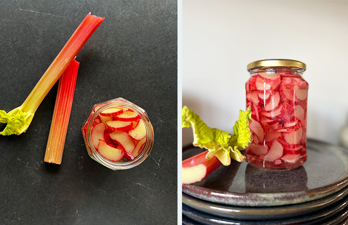 Conserve de pickles de rhubarbe faits maison