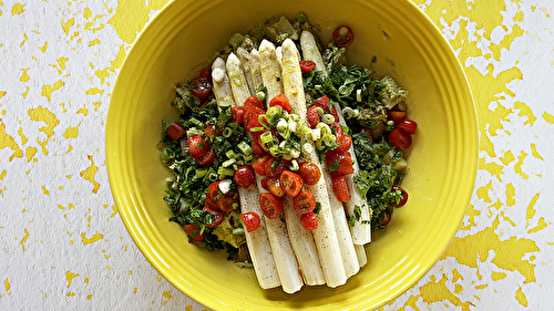 Salade de pomme de terre à la mousse de petits pois