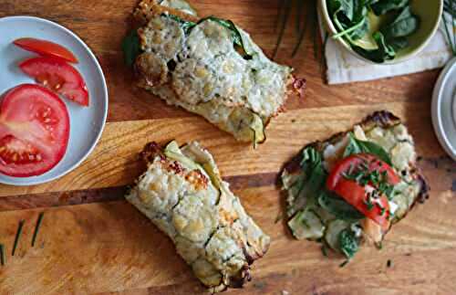 Wrap de courgette au four, fromage de brebis, chèvre frais et truite fumée