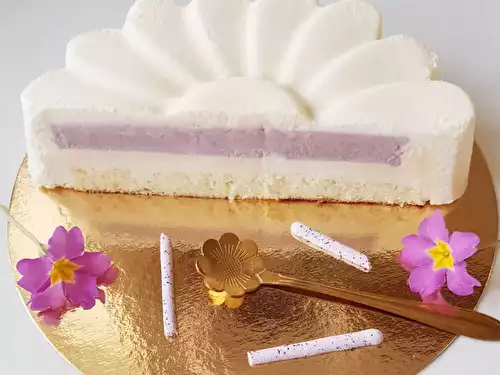 Entremet violette et chocolat blanc