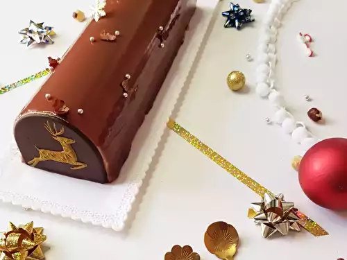 Bûche chocolat et noisettes