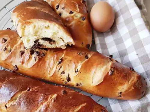 Baguette viennoise aux pépites de chocolat