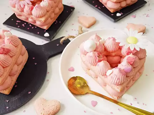 Symbole cake aux pralines roses