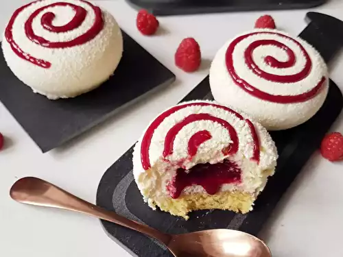 Entremet verveine et framboise