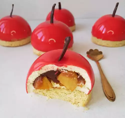 Entremet pommes caramélisées et vanille