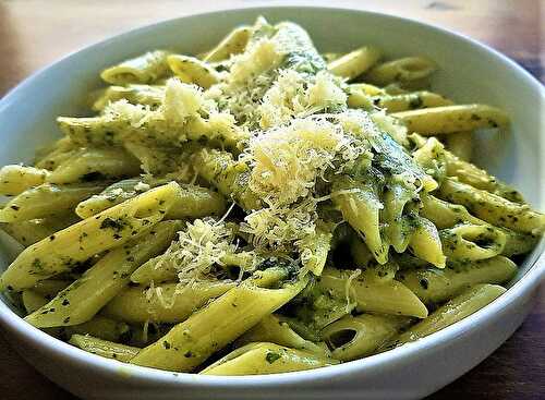 Penne al pesto - pâtes au basilic maison