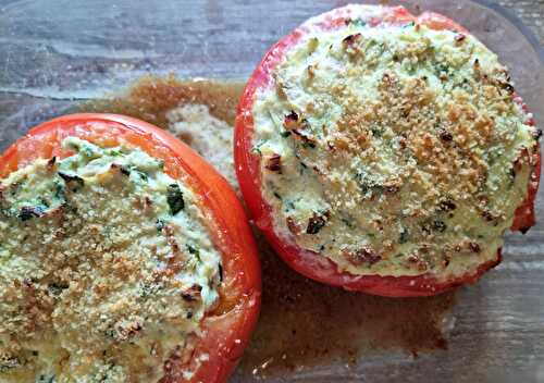 Tomates farcies ricotta, thon et câpres