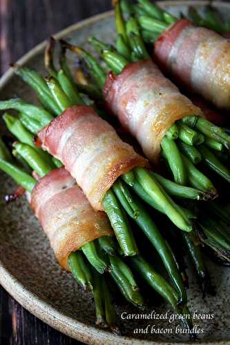 Fagots de haricots verts à la poitrine fumée caramélisée