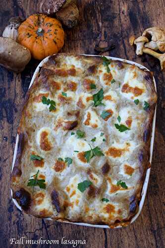 Lasagne d'automne aux champignons et crème de cèpes