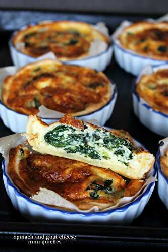 Mini quiches chèvre et épinards