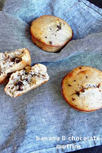 Muffins moelleux à la banane et pépites de chocolat