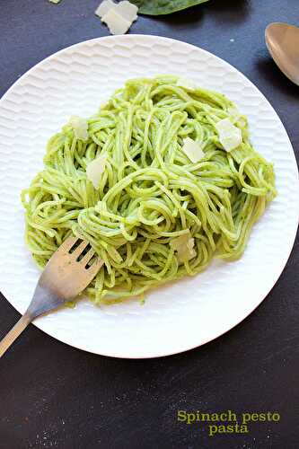 Pâtes au pesto d'épinards