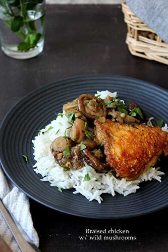 Poulet braisé aux champignons