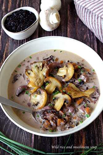 Soupe de riz sauvage aux champignons