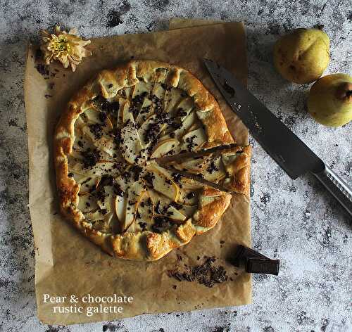 Tarte rustique poire chocolat