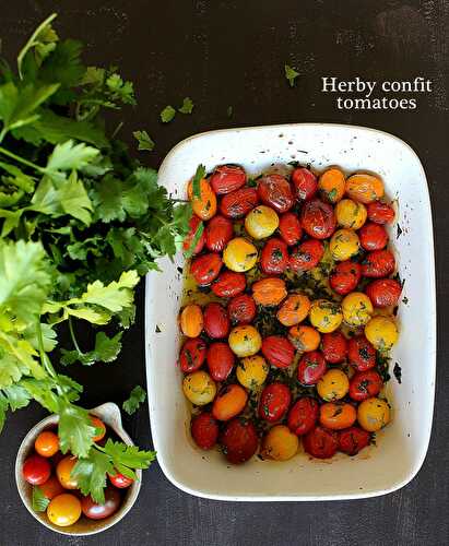 Tomates cerises confites aux herbes