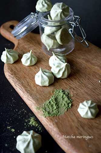 Meringues au thé matcha