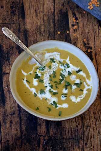 Soupe de lentilles corail épicée