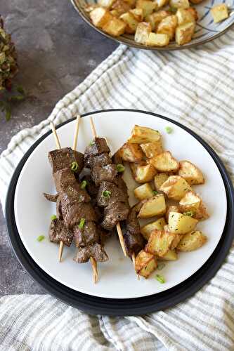 Brochettes de coeur de boeuf