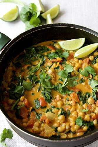 Curry de pois chiche et épinards (vegan)