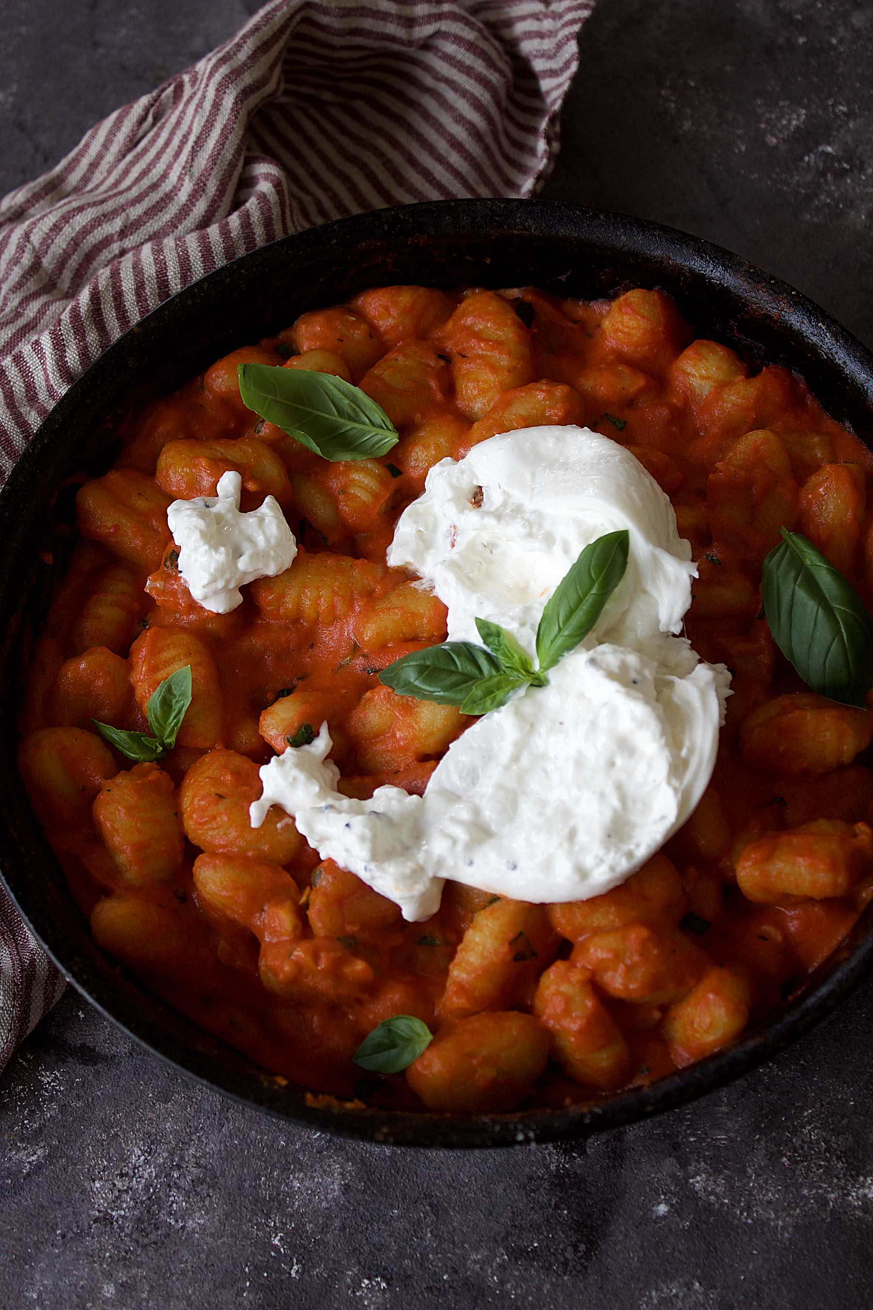 Gnocchi à la sauce tomate et burrata