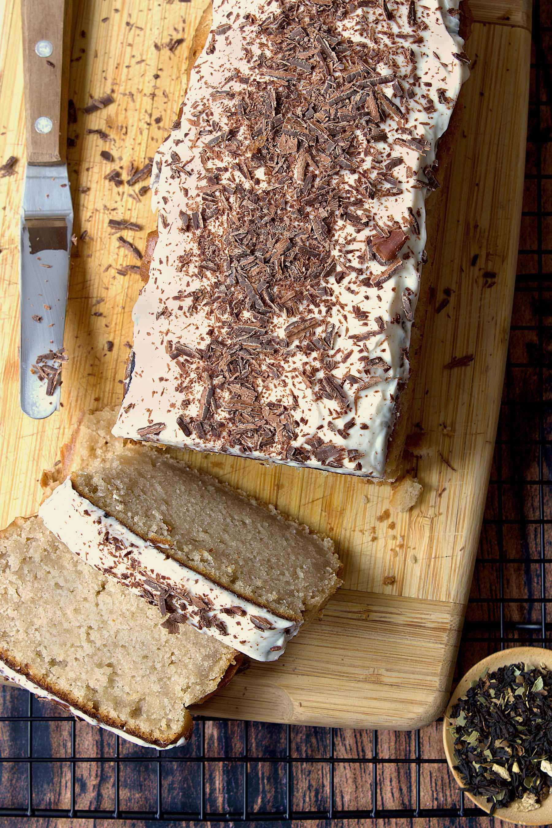 Cake au chai, glaçage aux épices chai