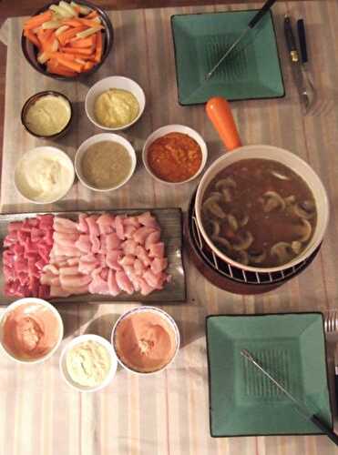 Fondue de volaille au bouillon de légume maison