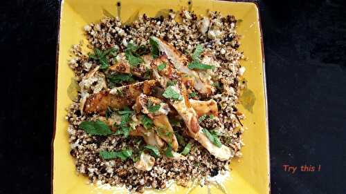 Salade de couscous de chou-fleur et poulet au dukkah - Try this !