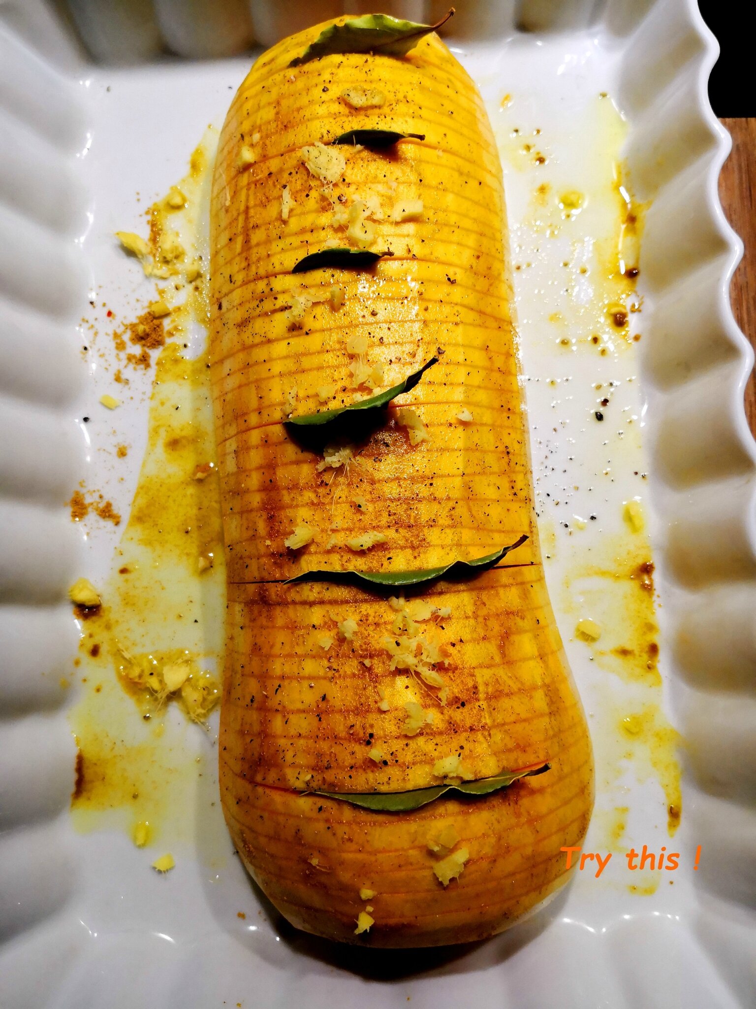 Courge butternut à la Hasselback
