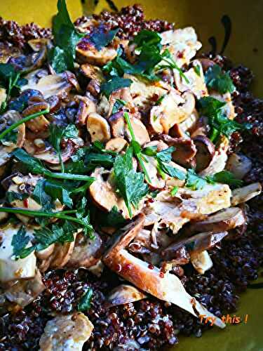 Quinoa au poulet et sauce chili jam