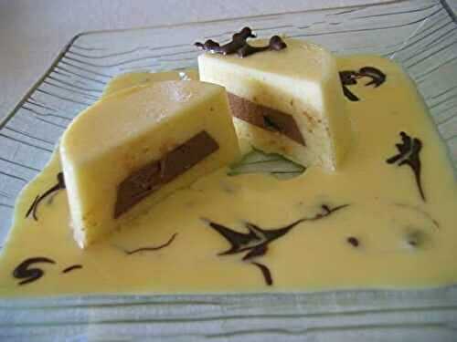 Bavarois citron , chocolat, crème anglaise citronné