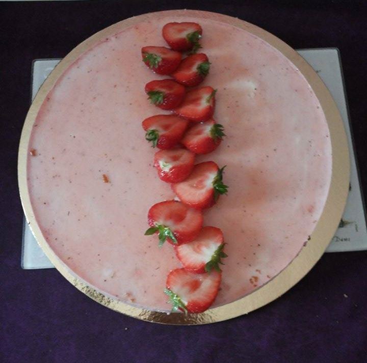 Bavarois fraise-menthe poivree