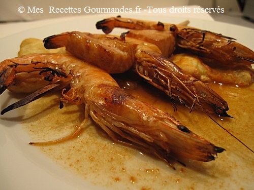 Brochette de Gambas et Saumon a la Japonaise