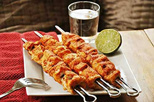 Brochette de poulet au curry