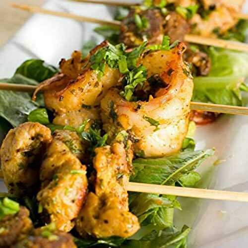 Brochettes de crevettes au citron