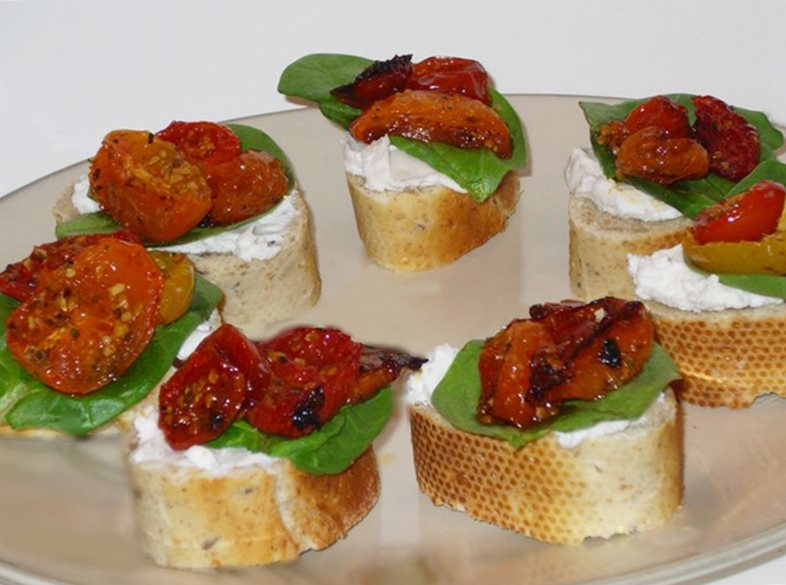 Bruschettas de chèvre et tomate