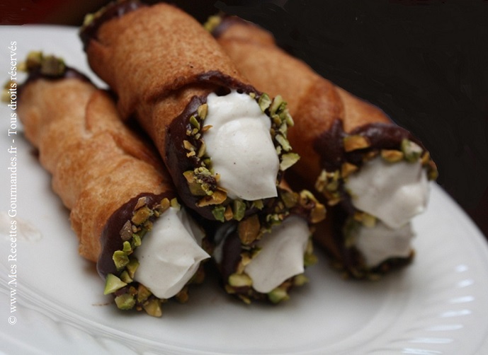 Cannoli Orange, fruits confits et Chocolat