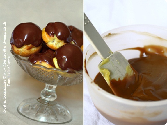 Choux a la crème pâtissière au chocolat