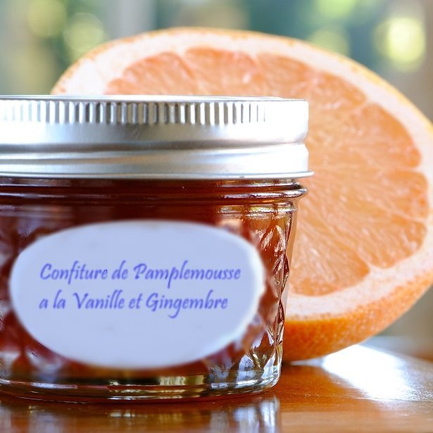 Confiture de pamplemousse à la vanille et au gingembre