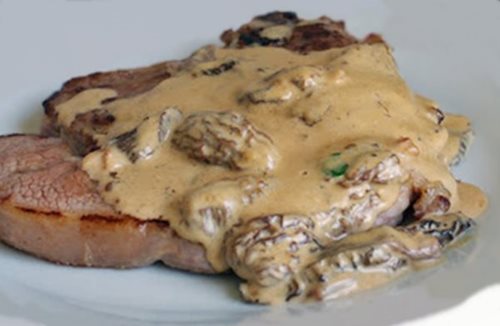 Côte de veau et crème de morilles