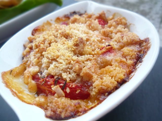 Crumble à la crème de chèvre frais