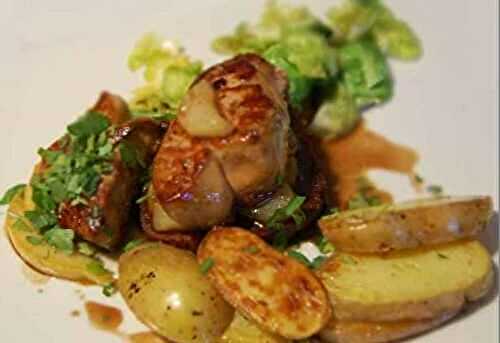 Foie gras et poire à la mistelle sur pain d'épices