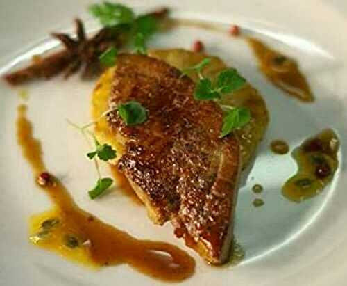 Foie gras, sauce fruits de la passion